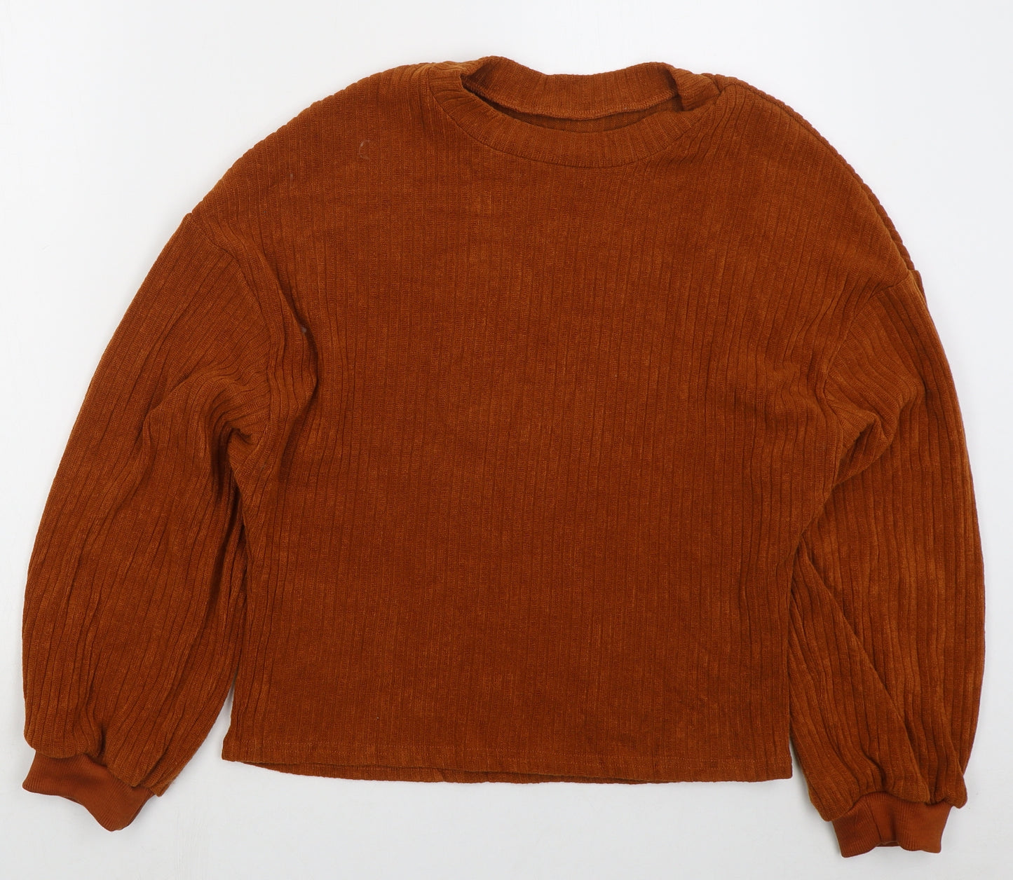 SheIn Womens Brown Crew Neck  Polyester Pullover Jumper Size L   - Rust Coloured
