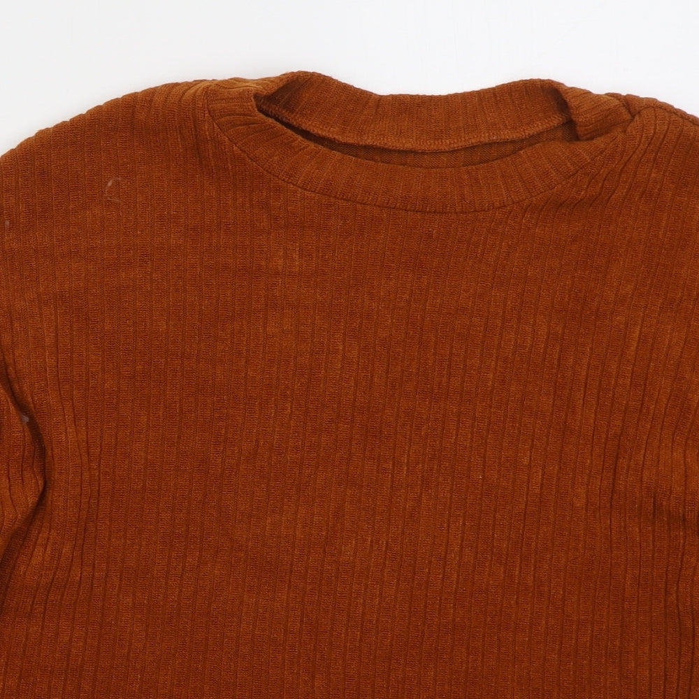 SheIn Womens Brown Crew Neck  Polyester Pullover Jumper Size L   - Rust Coloured