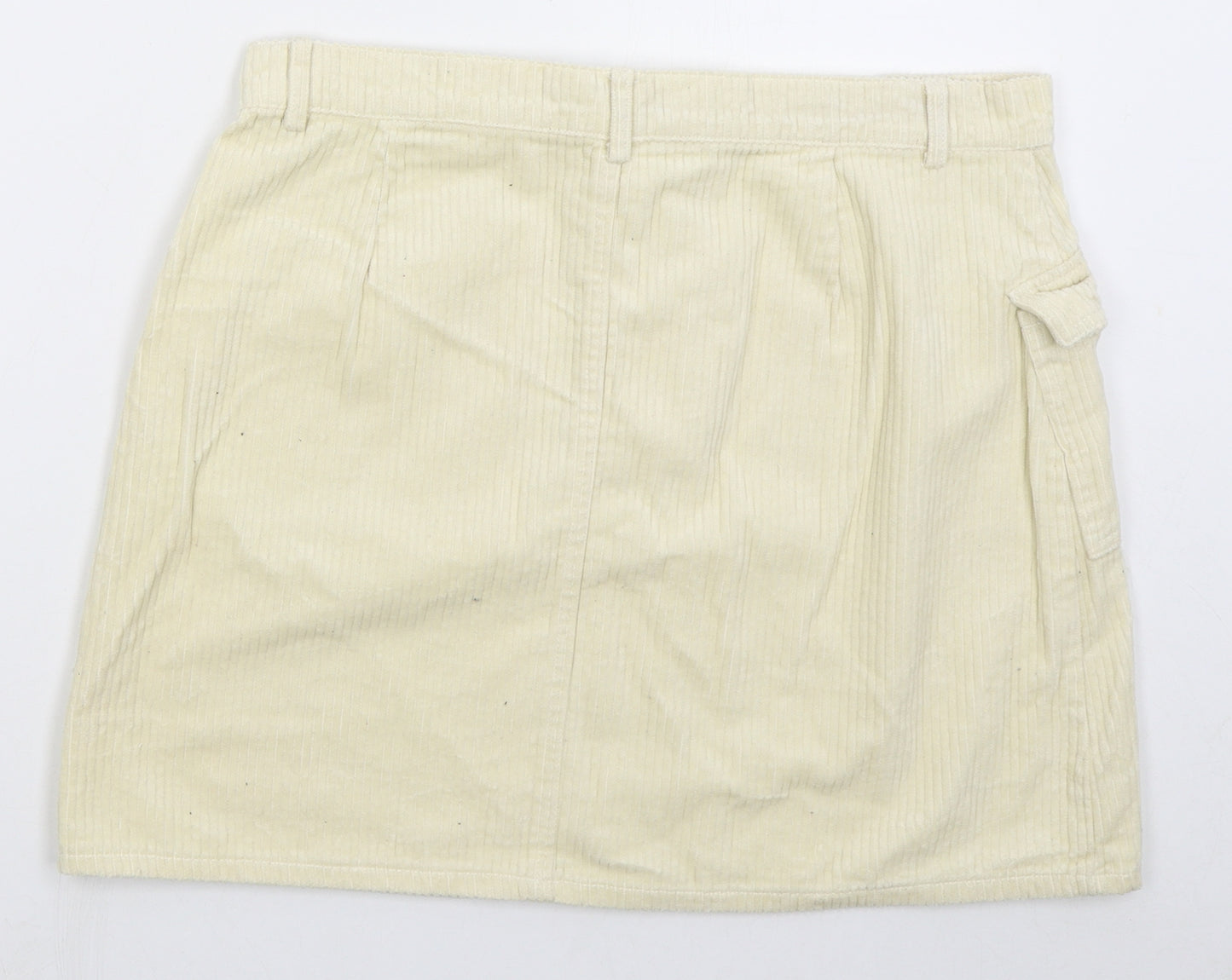 Denim Co Womens Beige  Cotton Mini Skirt Size 16   Button