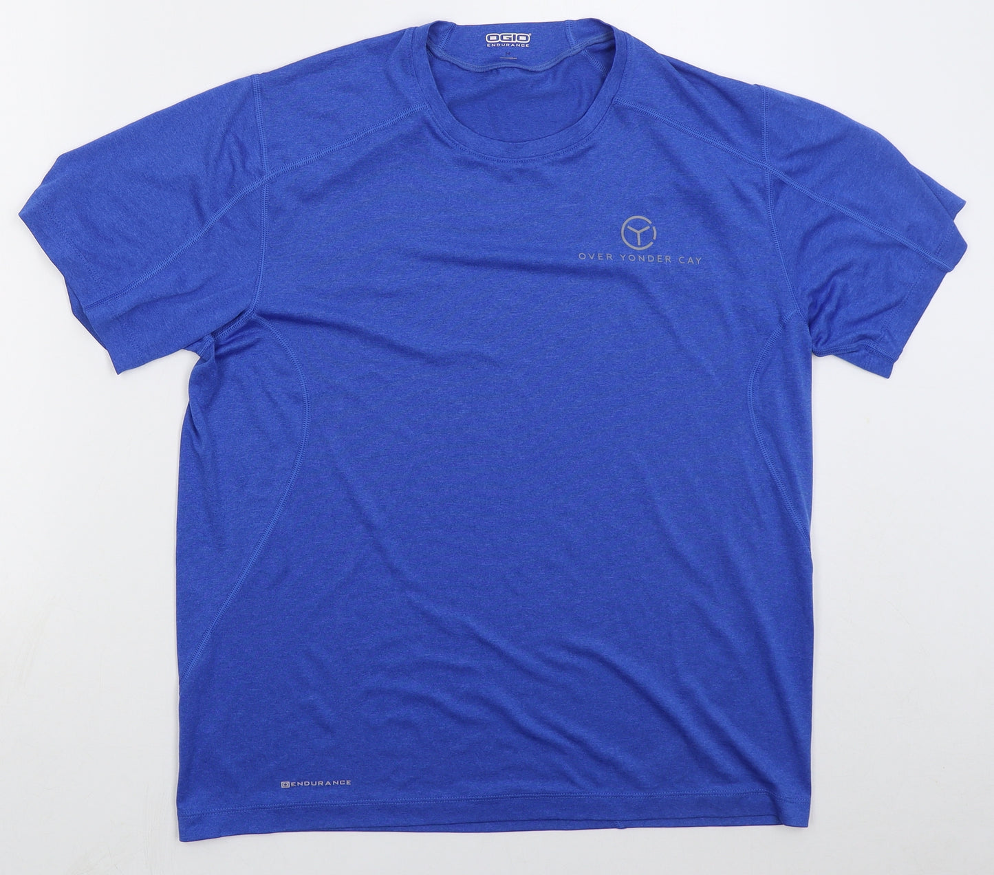 OGIO Mens Blue  Polyester  T-Shirt Size M Crew Neck  - Over Yonda Cay