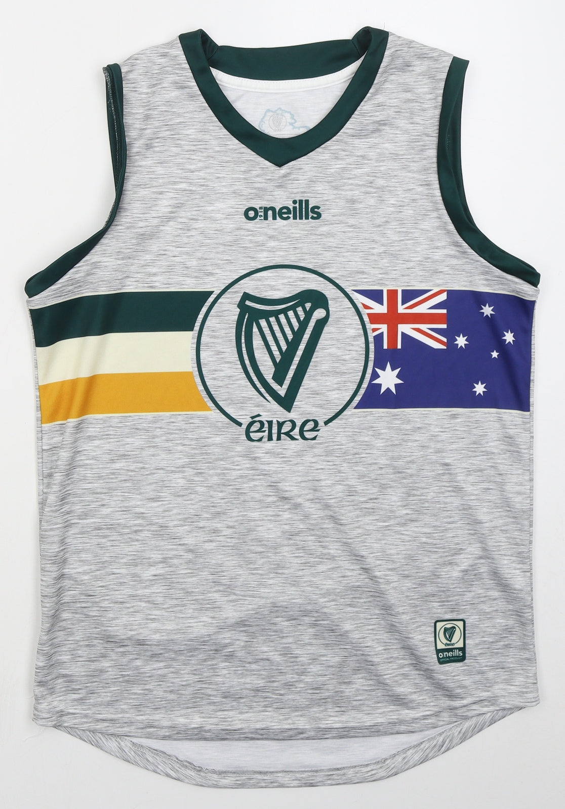 O'Neills Mens Grey  Polyester  T-Shirt Size L Crew Neck  - O'Neills Eire