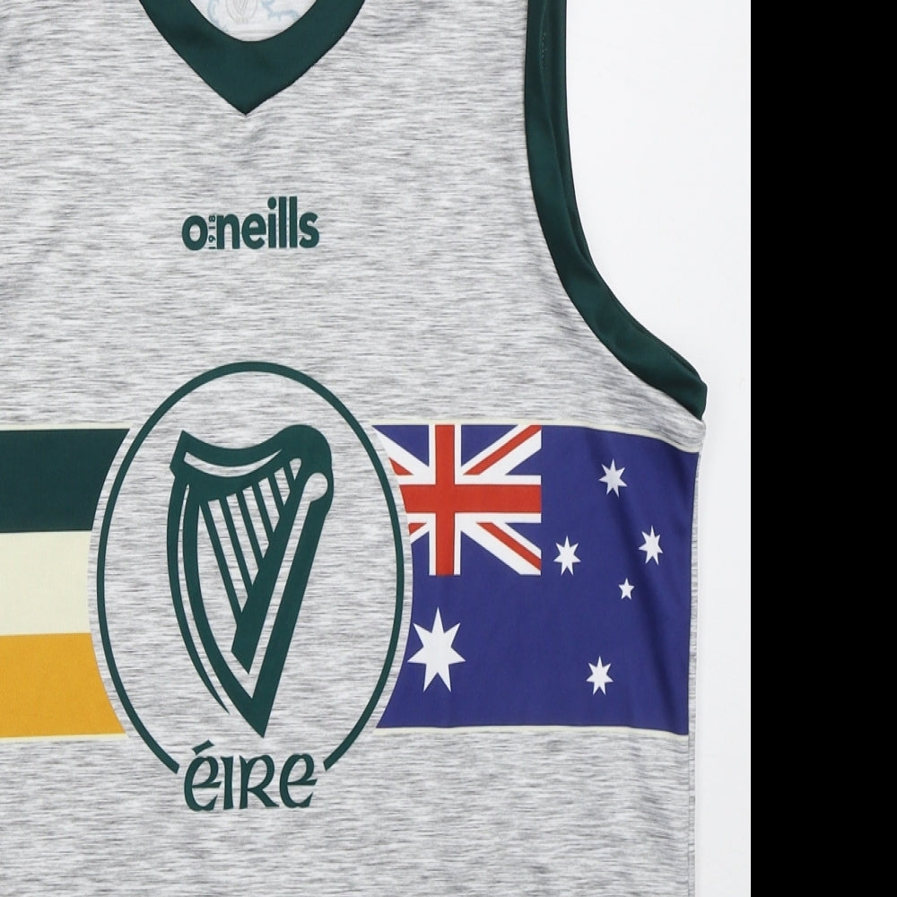 O'Neills Mens Grey  Polyester  T-Shirt Size L Crew Neck  - O'Neills Eire