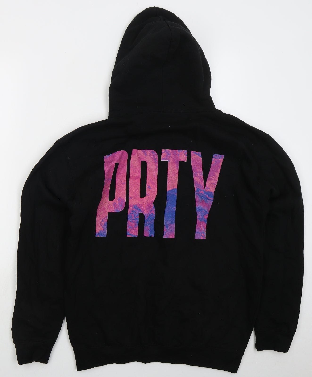 Just Hoods Mens Black  Cotton Pullover Hoodie Size L   - PRTY