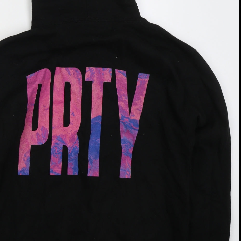 Just Hoods Mens Black  Cotton Pullover Hoodie Size L   - PRTY