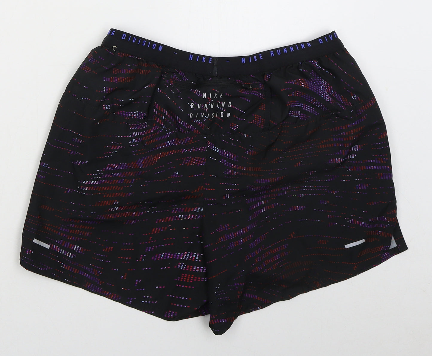 Nike Womens Black Geometric Polyester Athletic Shorts Size M L4 in Regular Drawstring
