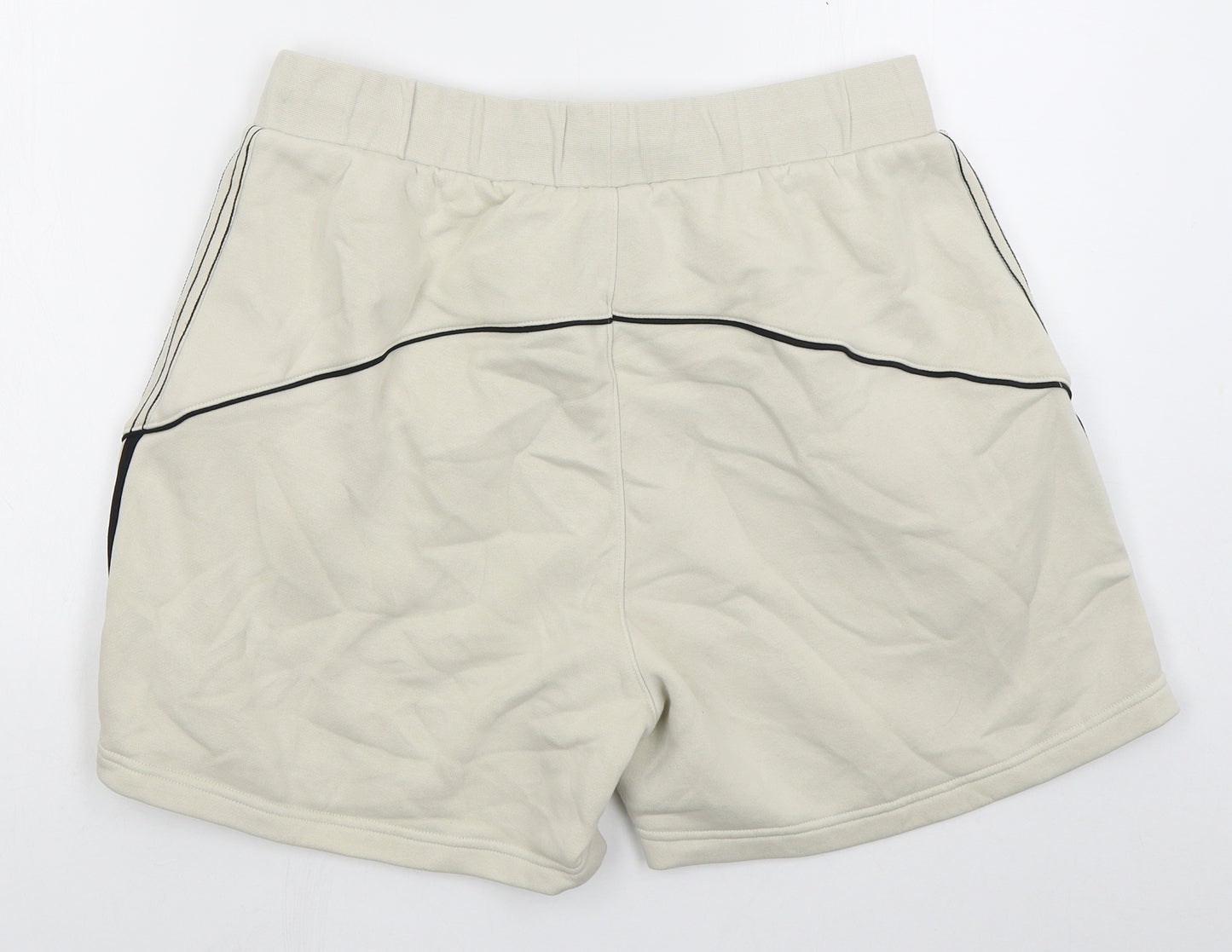 adidas Mens Beige  Cotton Sweat Shorts Size L  Regular Drawstring