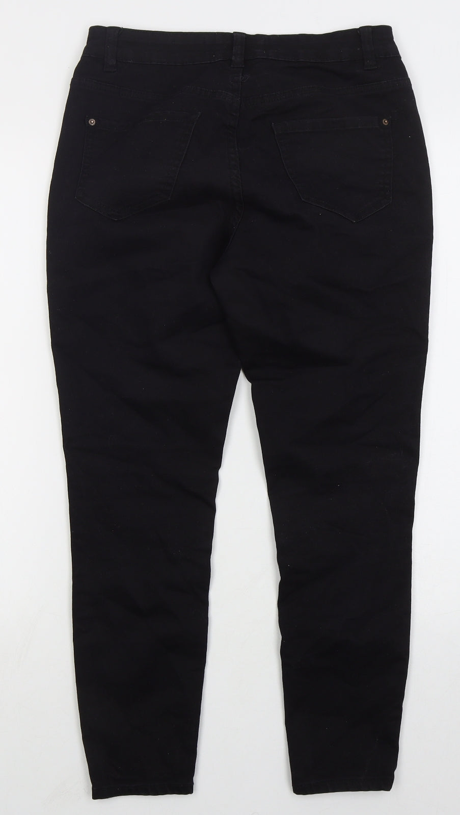 New Look Womens Black  Cotton Skinny Jeans Size 10 L25 in Regular Button