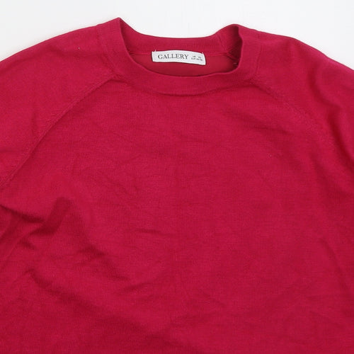 Gallery Womens Pink Crew Neck  Viscose Pullover Jumper Size XS