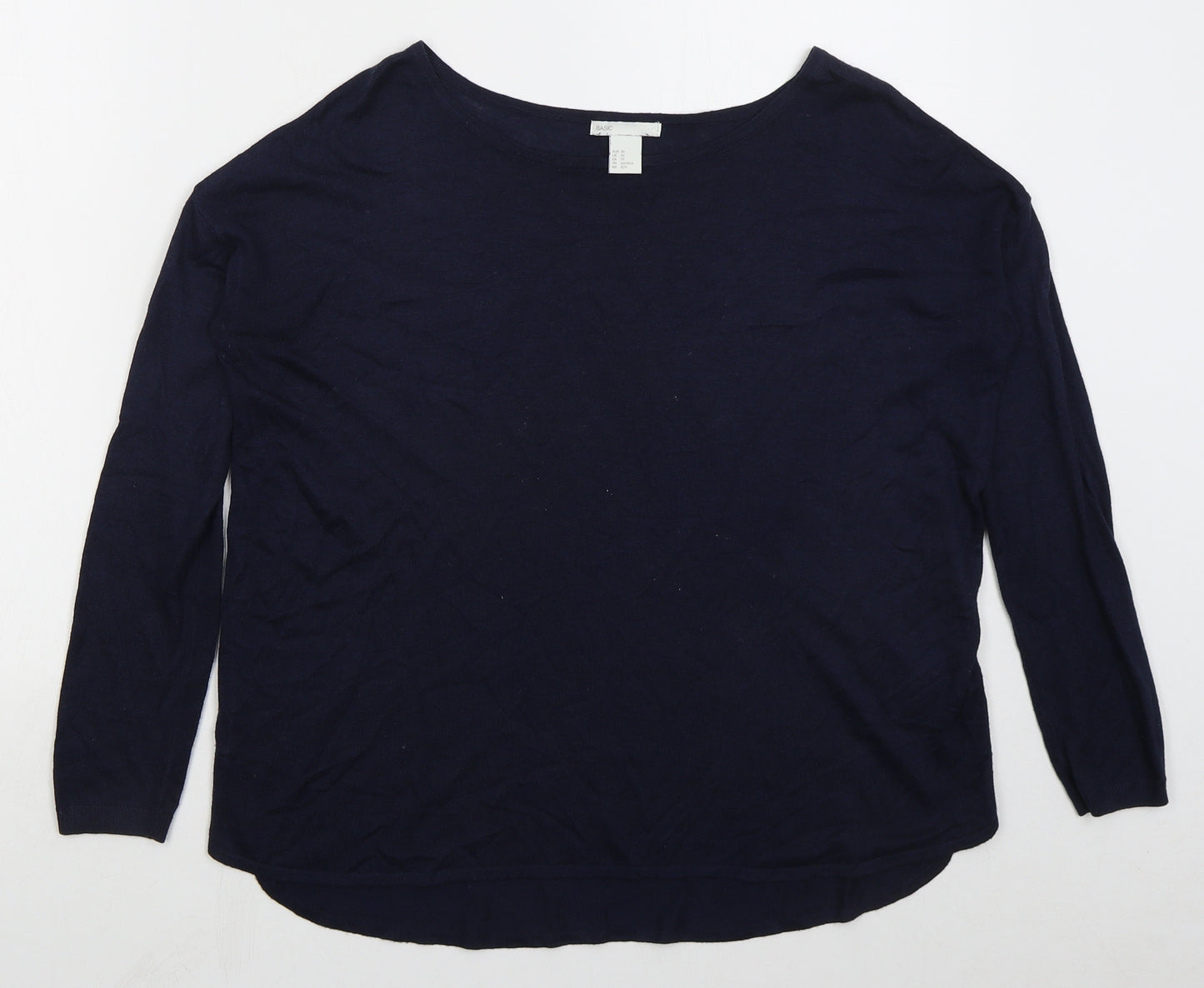 H&M Womens Blue Boat Neck  Acrylic Pullover Jumper Size XS