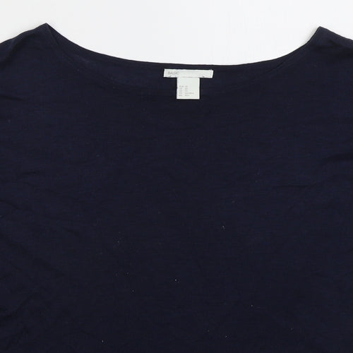 H&M Womens Blue Boat Neck  Acrylic Pullover Jumper Size XS