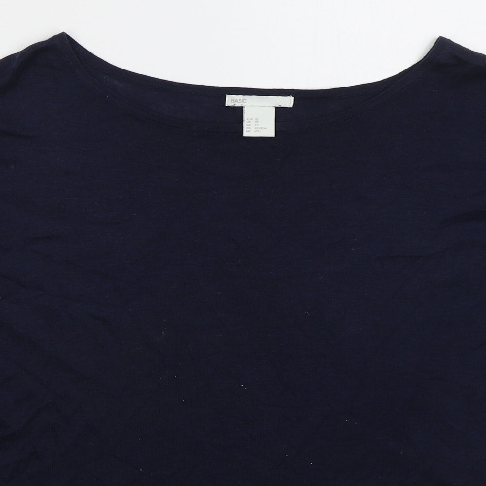 H&M Womens Blue Boat Neck  Acrylic Pullover Jumper Size XS