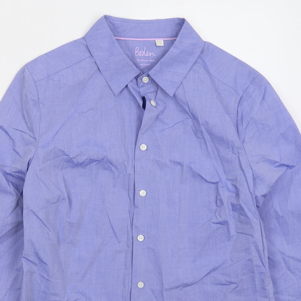 Boden Womens Blue  Cotton Basic Button-Up Size 8 Collared