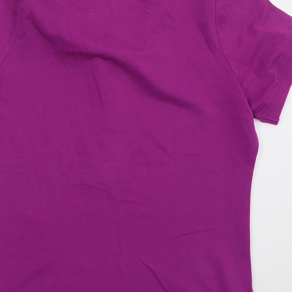 Ashworth Womens Purple  Cotton Basic Polo Size XS Collared