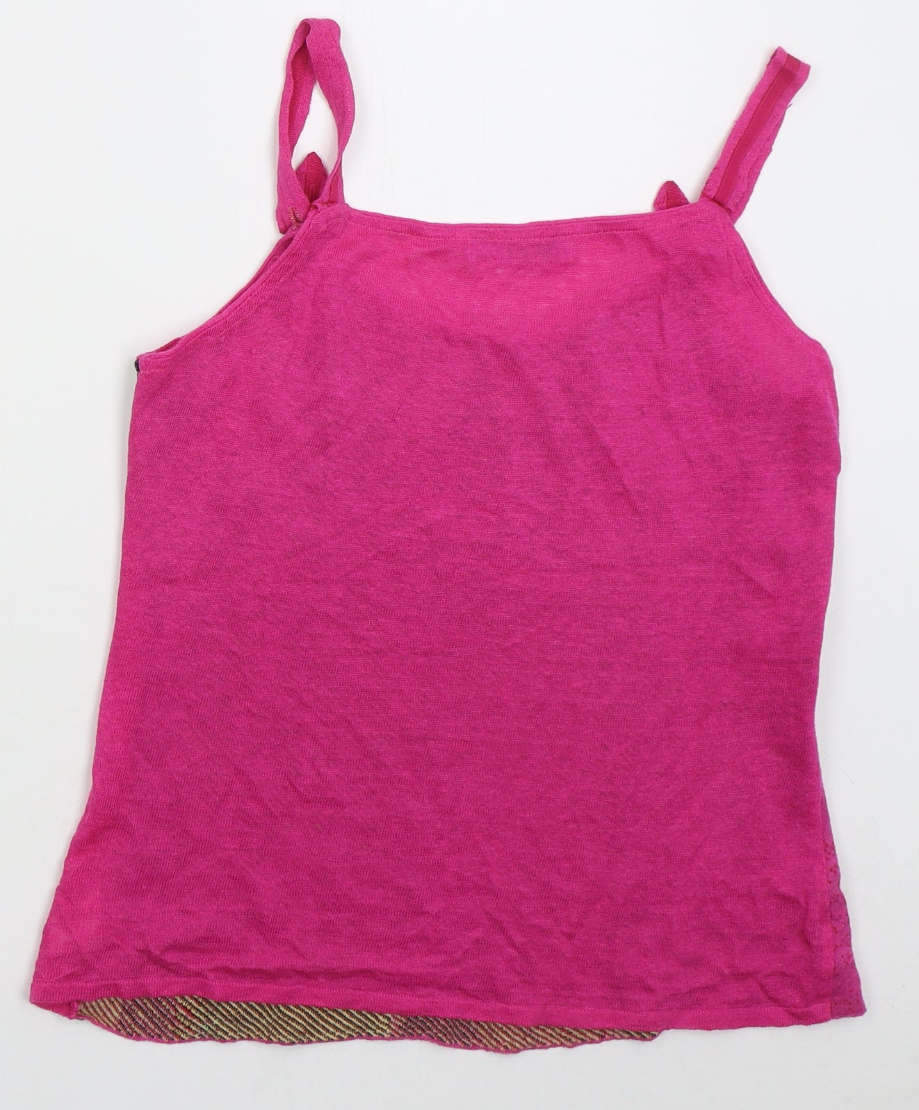 Also Martins Womens Pink Floral Viscose Basic Tank Size 14 Scoop Neck