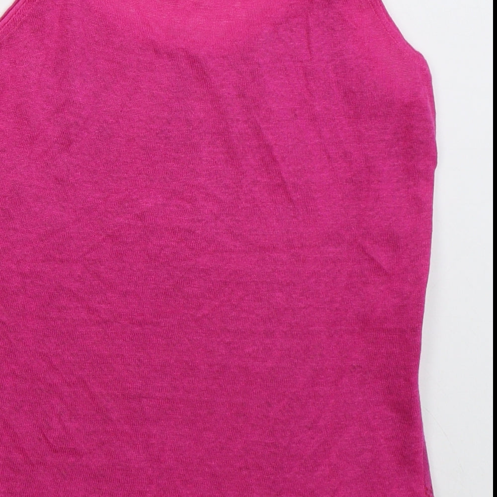 Also Martins Womens Pink Floral Viscose Basic Tank Size 14 Scoop Neck