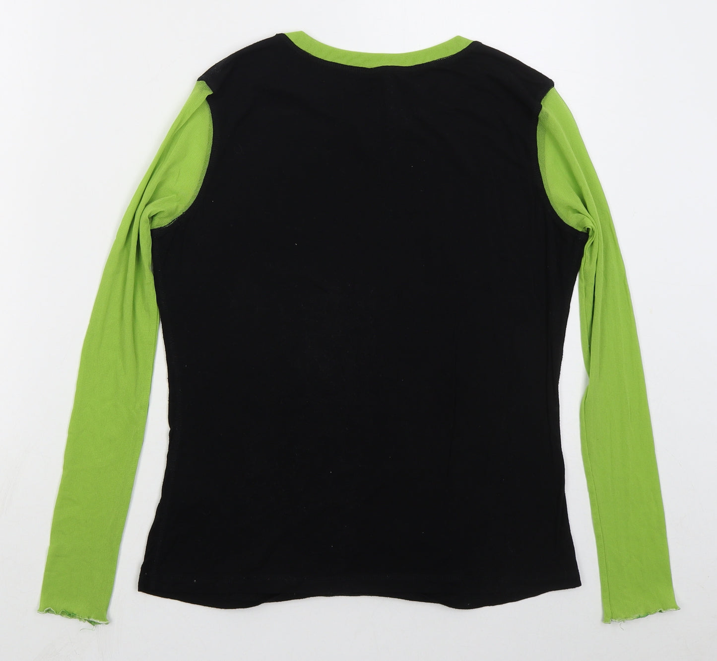 DP Jeans Womens Green  Viscose Basic T-Shirt Size M Crew Neck - Abstract