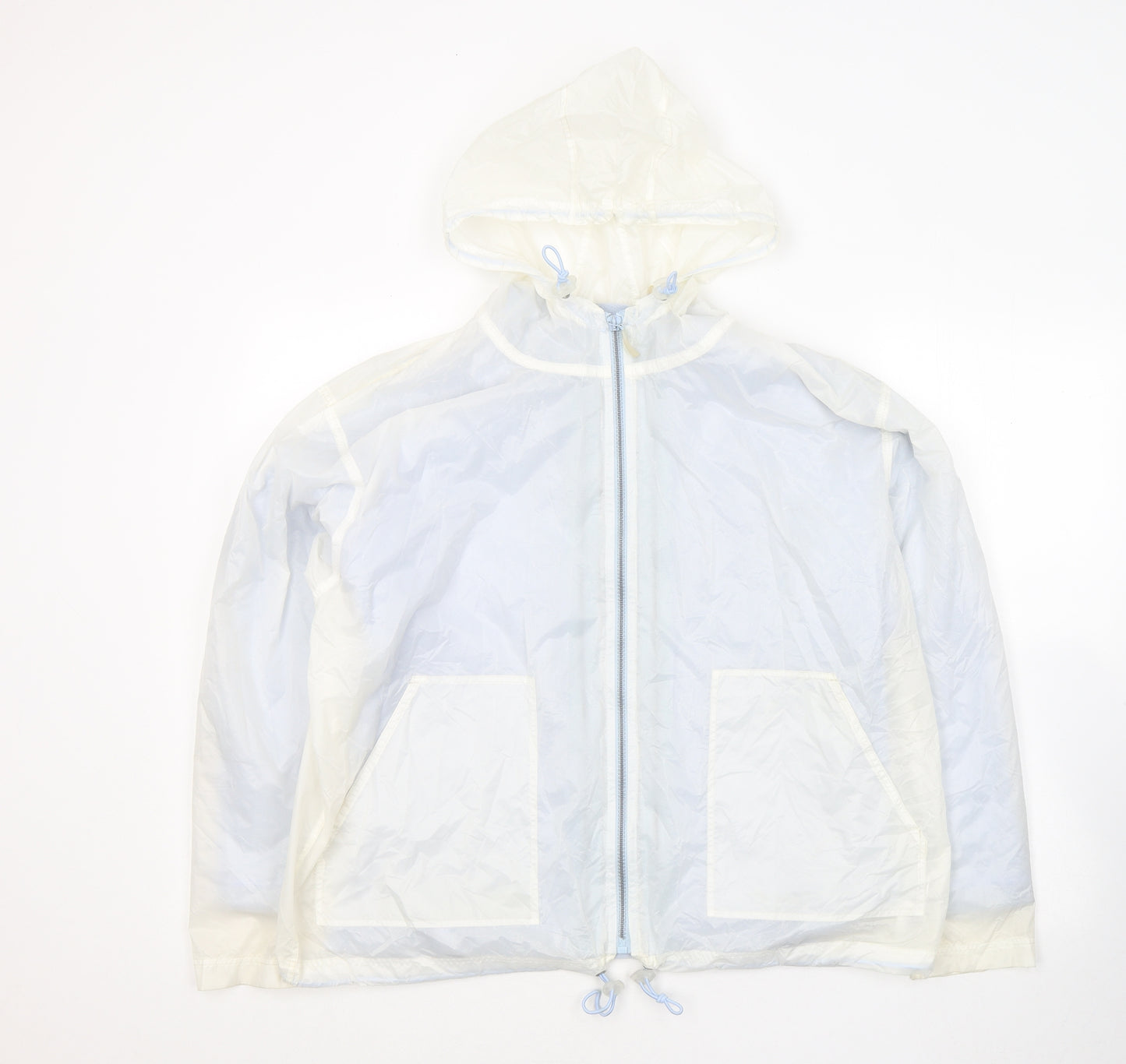 Marks and Spencer Womens White   Rain Coat Jacket Size 14  Zip