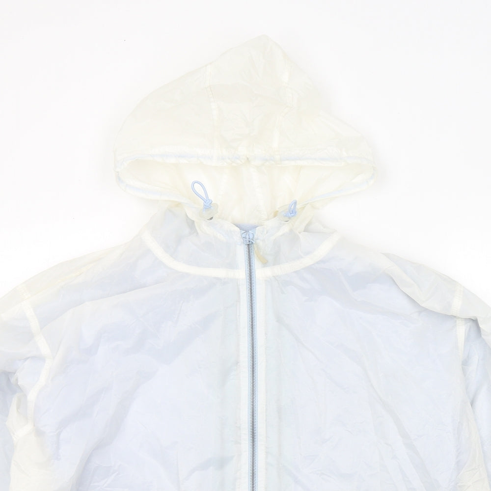 Marks and Spencer Womens White   Rain Coat Jacket Size 14  Zip