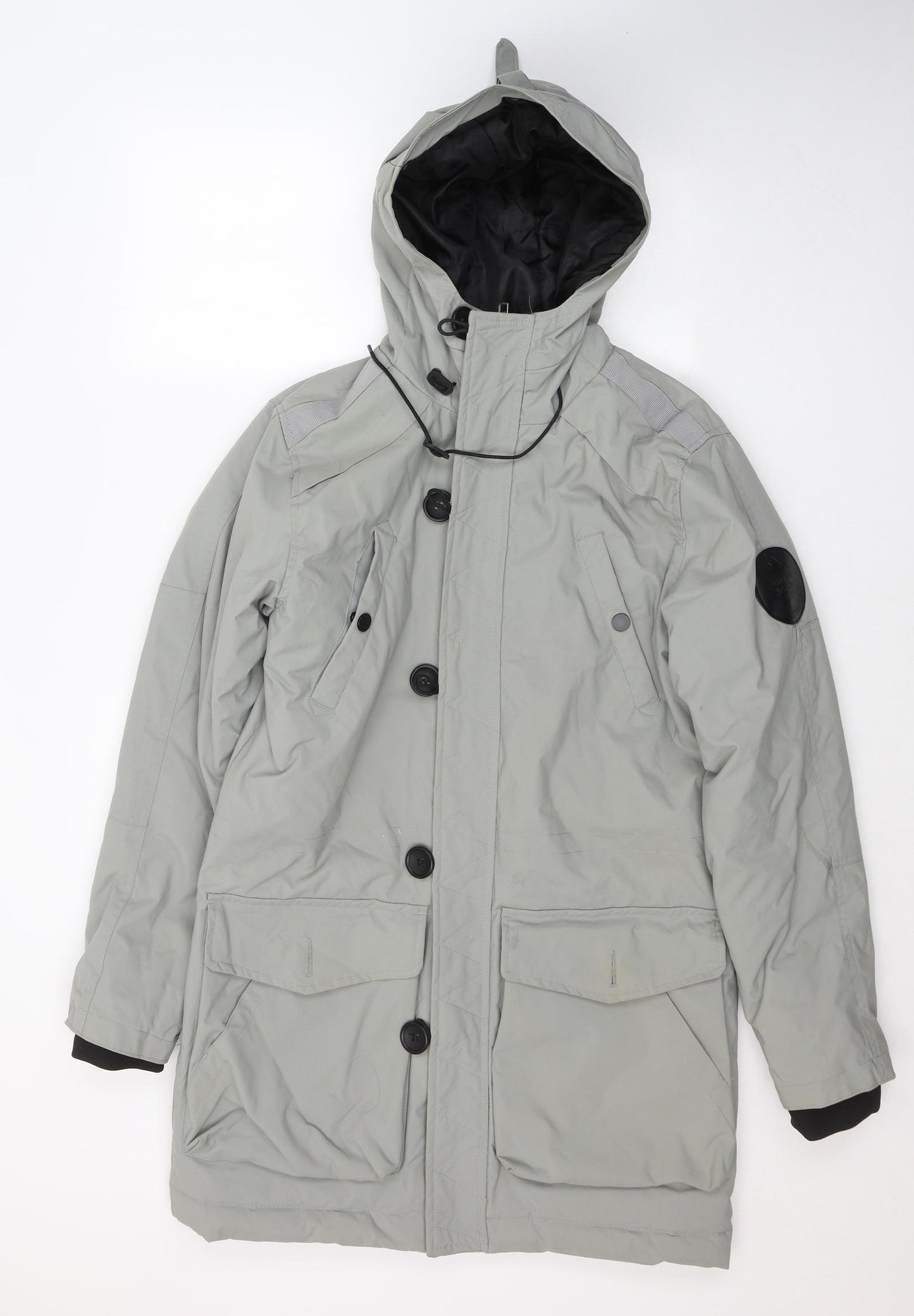 Primark Mens Grey   Trench Coat Coat Size S  Button