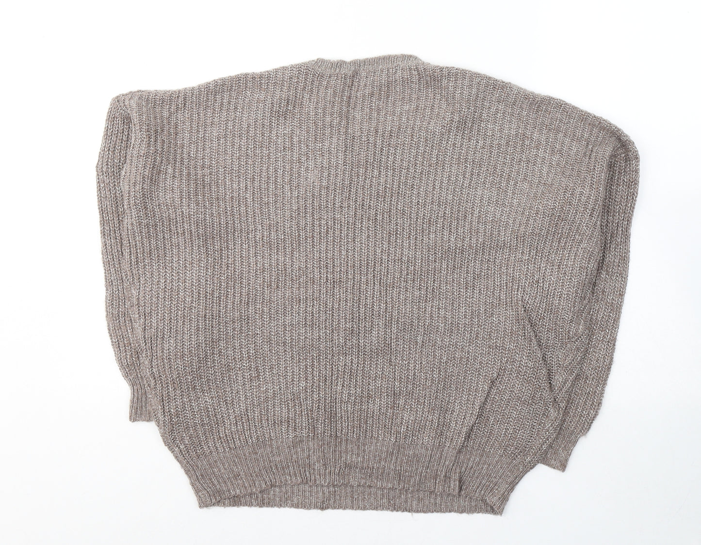 Marks and Spencer Womens Brown Round Neck  Acrylic Pullover Jumper Size 8