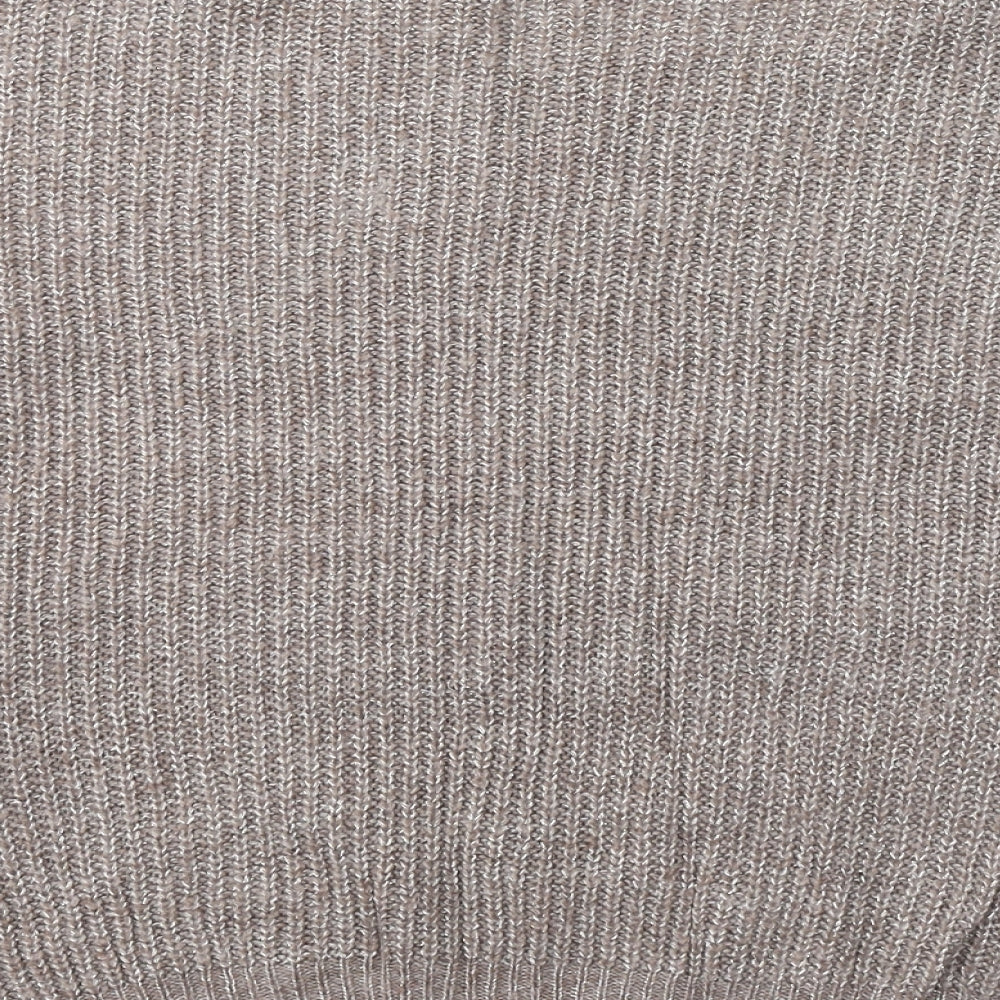 Marks and Spencer Womens Brown Round Neck  Acrylic Pullover Jumper Size 8