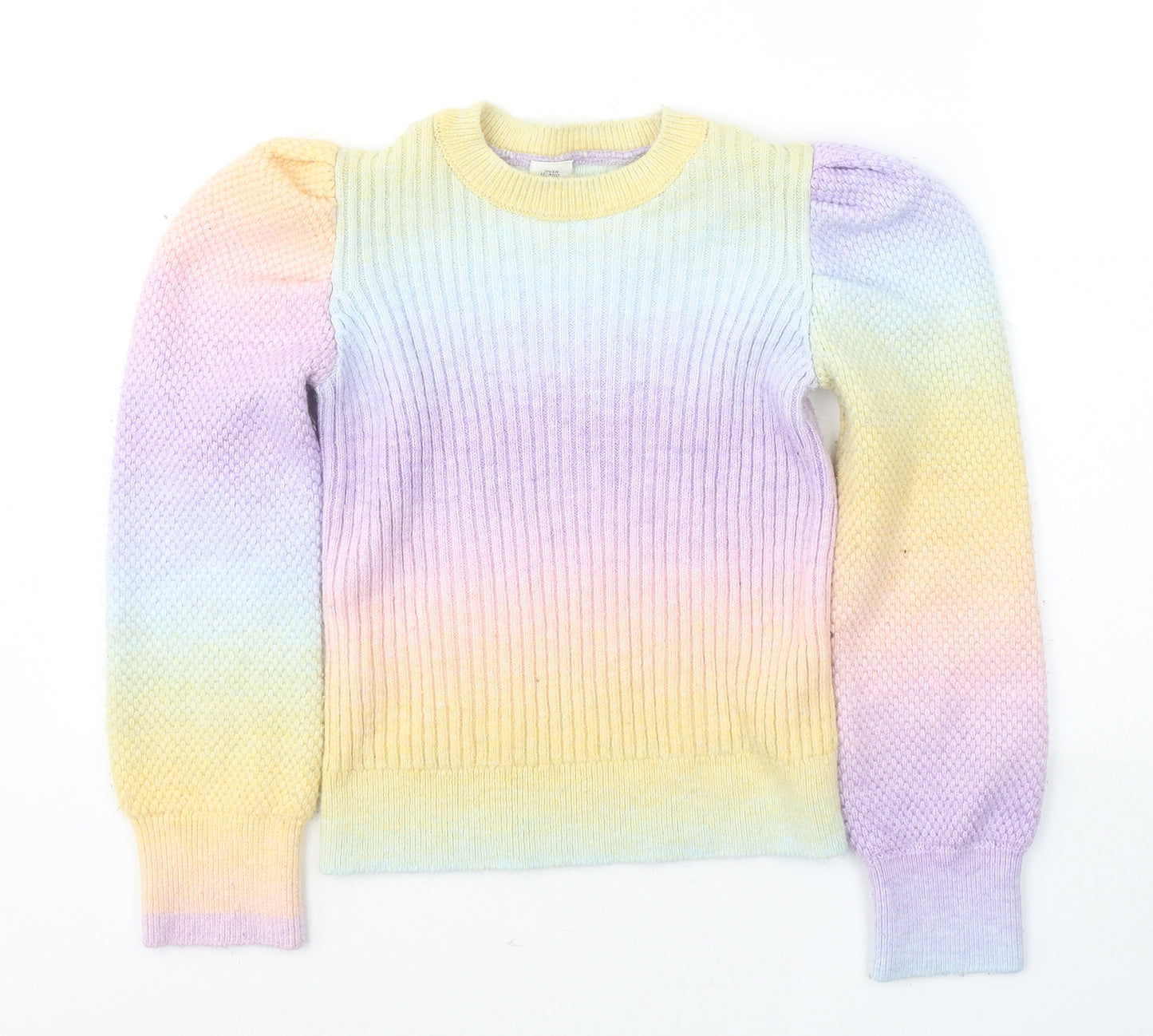 River Island Girls Multicoloured Round Neck  Acrylic Pullover Jumper Size 11-12 Years  Pullover