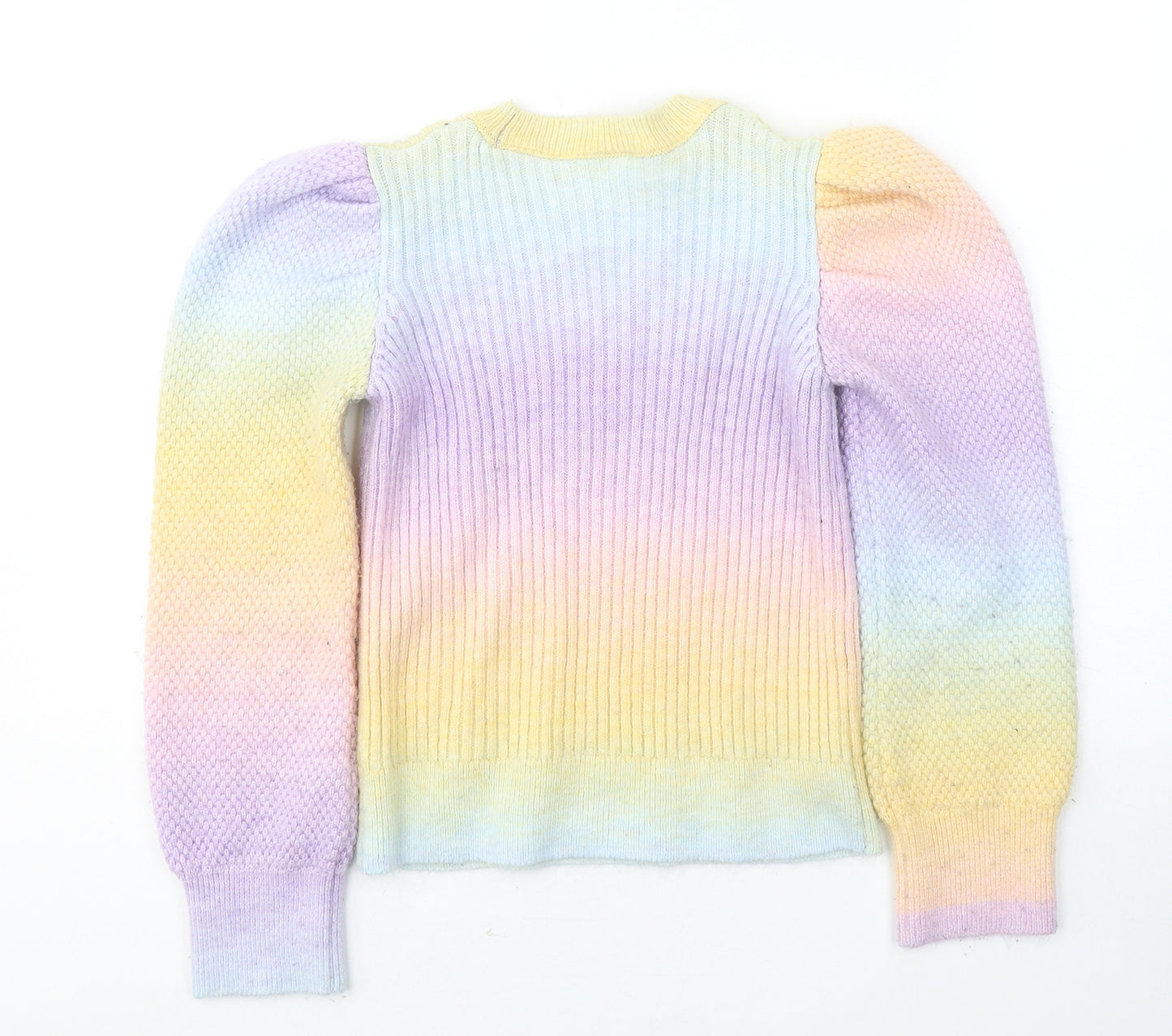 River Island Girls Multicoloured Round Neck  Acrylic Pullover Jumper Size 11-12 Years  Pullover