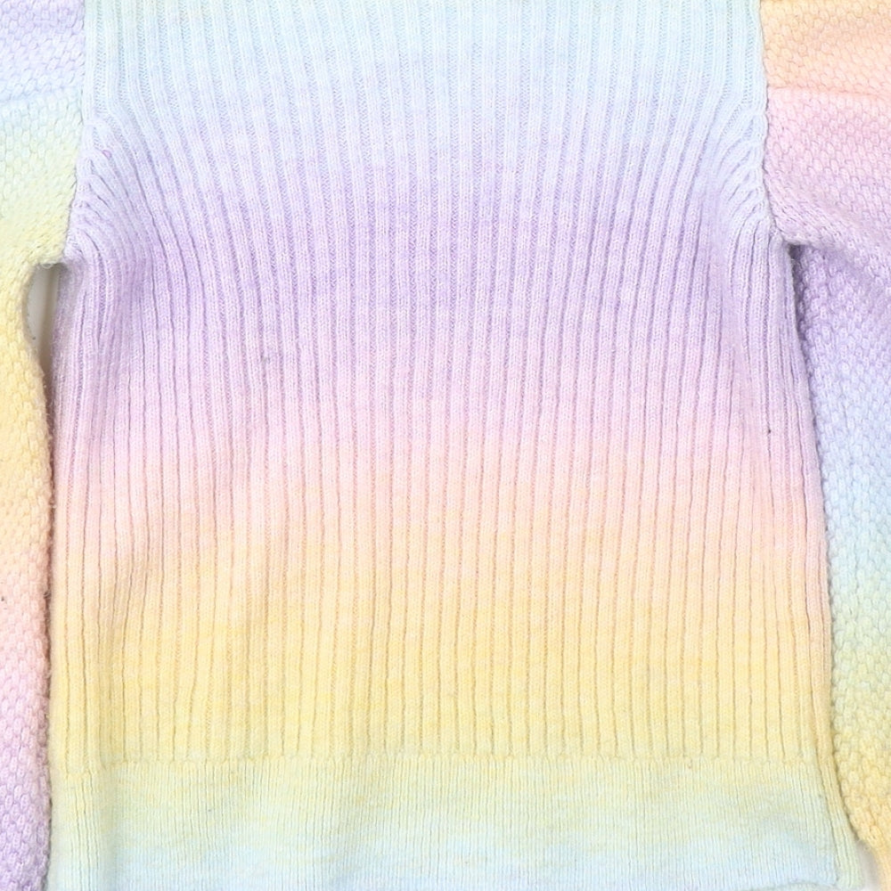 River Island Girls Multicoloured Round Neck  Acrylic Pullover Jumper Size 11-12 Years  Pullover