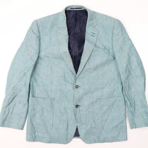 Paul Costelloe Mens Blue  Linen Jacket Suit Jacket Size 38
