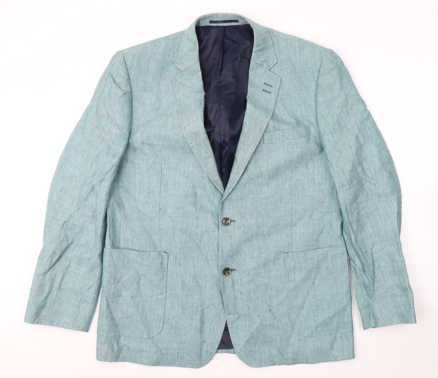 Paul Costelloe Mens Blue  Linen Jacket Suit Jacket Size 38