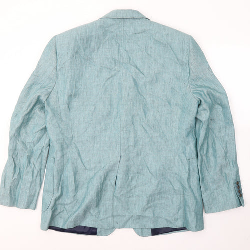 Paul Costelloe Mens Blue  Linen Jacket Suit Jacket Size 38