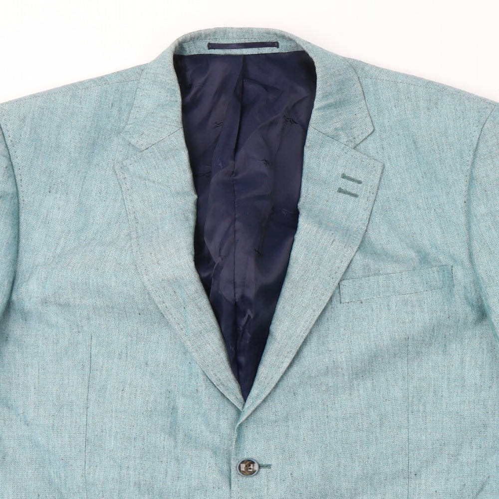 Paul Costelloe Mens Blue  Linen Jacket Suit Jacket Size 38