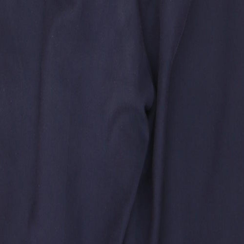 Marks and Spencer Womens Blue  Cotton Trousers  Size 8 L26.5 in Regular Button