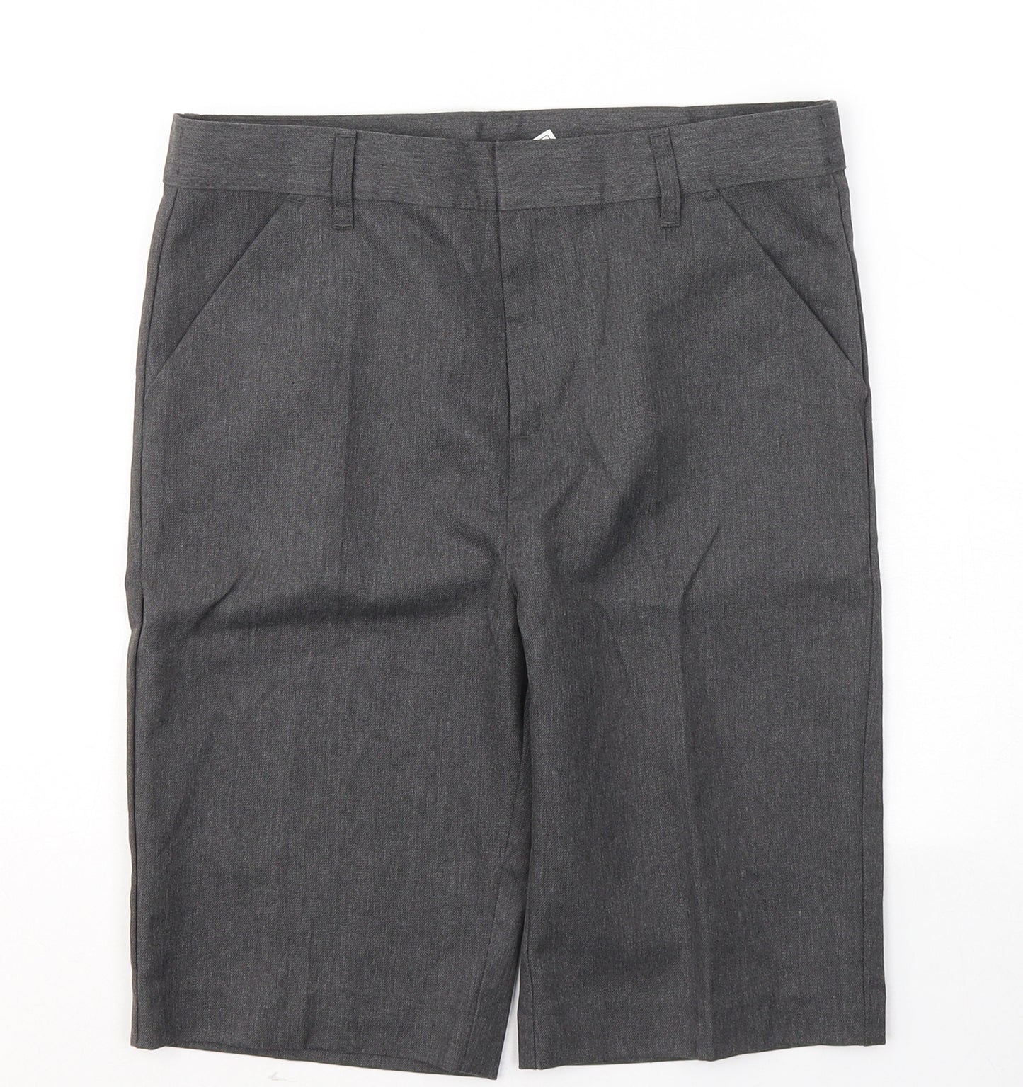 SCHOOLWEAR Boys Grey  Polyester Bermuda Shorts Size 13 Years  Regular Buckle