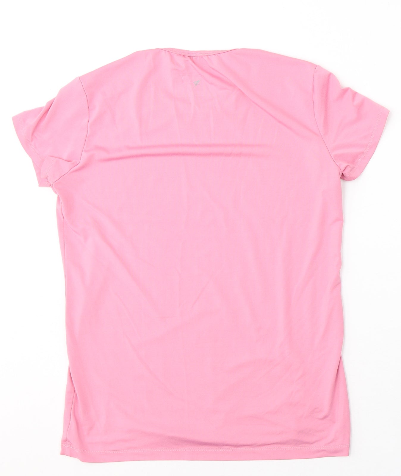 WORKOUT Womens Pink  Polyester Basic T-Shirt Size 12 Round Neck Pullover