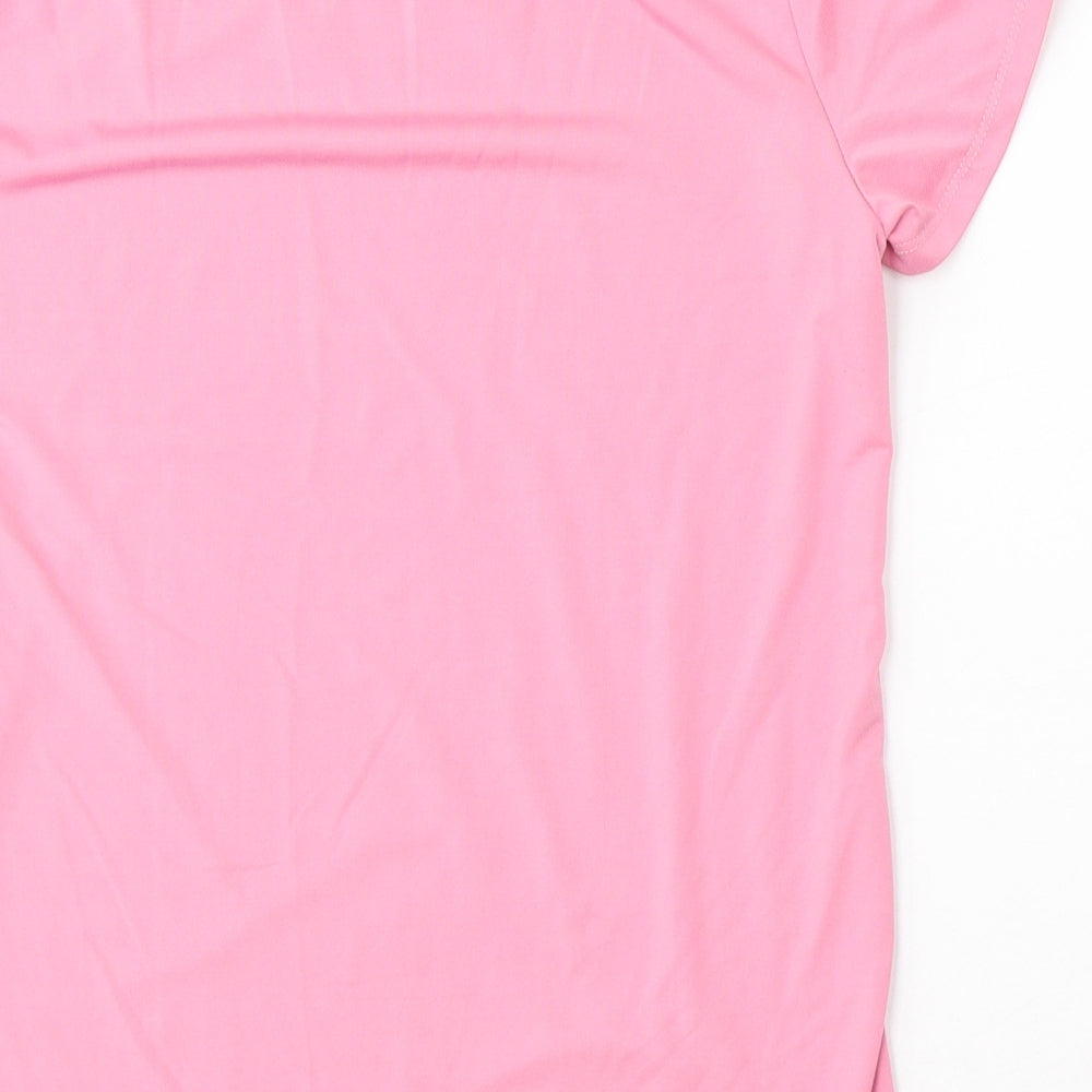 WORKOUT Womens Pink  Polyester Basic T-Shirt Size 12 Round Neck Pullover