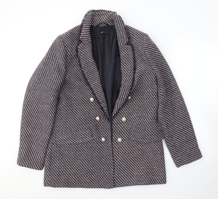 F&F Womens Pink Geometric Jacket Blazer Size 16