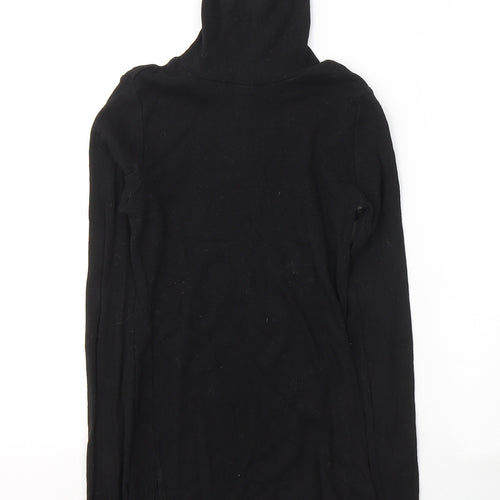 Ambiance Womens Black  Cotton Jersey T-Shirt Size S High Neck - Cold shoulder