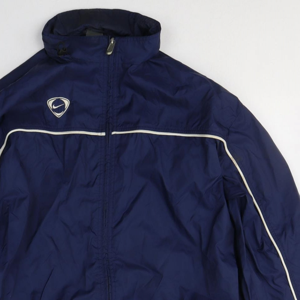 Nike Mens Blue   Rain Coat Coat Size L  Zip