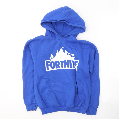 Gildan Boys Blue  Cotton Pullover Hoodie Size M  Pullover - FORTNITE