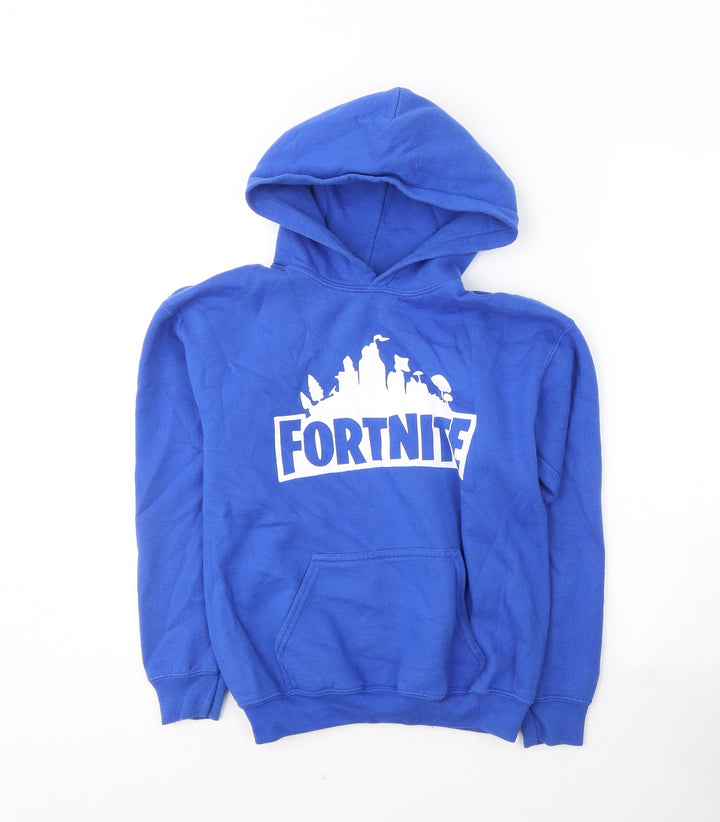 Gildan Boys Blue  Cotton Pullover Hoodie Size M  Pullover - FORTNITE