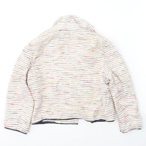 Silvian Heach Womens Ivory Striped  Jacket Blazer Size S  Button