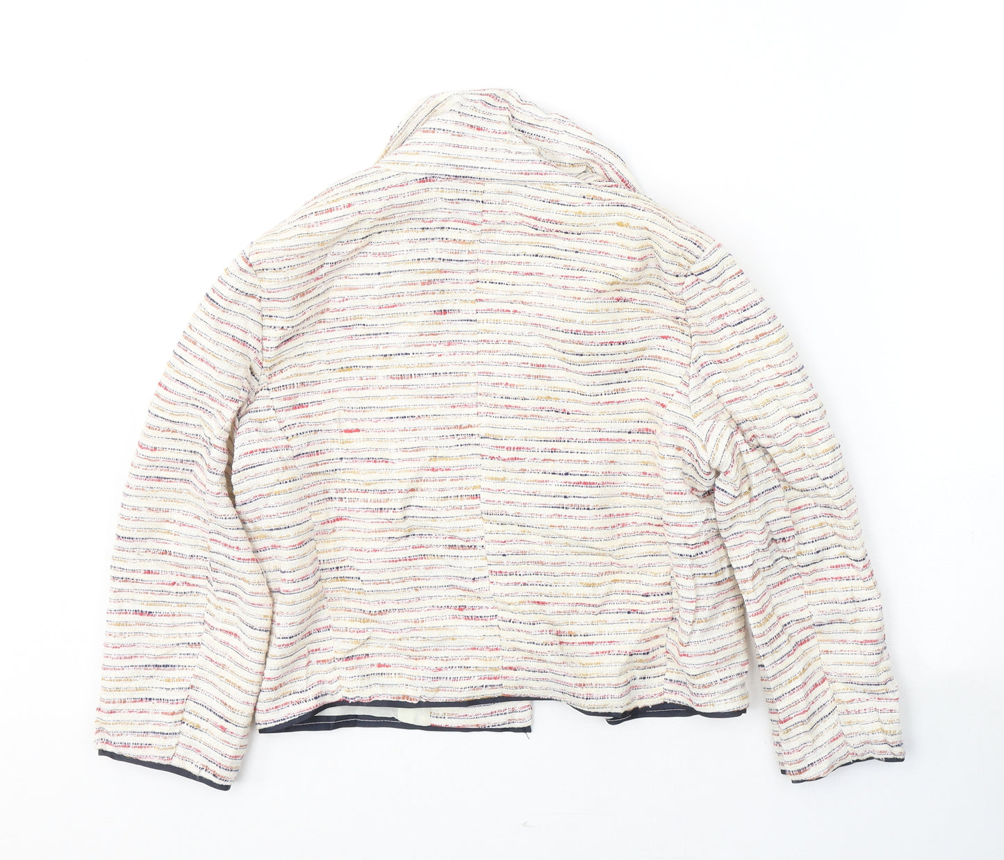 Silvian Heach Womens Ivory Striped  Jacket Blazer Size S  Button
