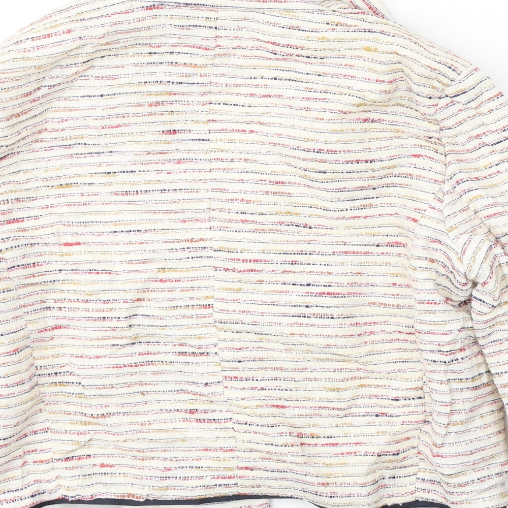 Silvian Heach Womens Ivory Striped  Jacket Blazer Size S  Button