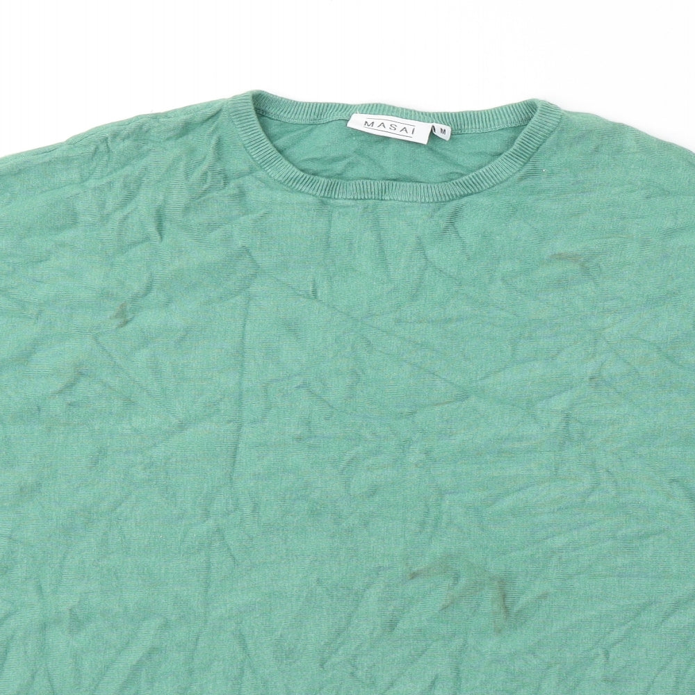 Masai Womens Green  Viscose Jersey T-Shirt Size M Round Neck