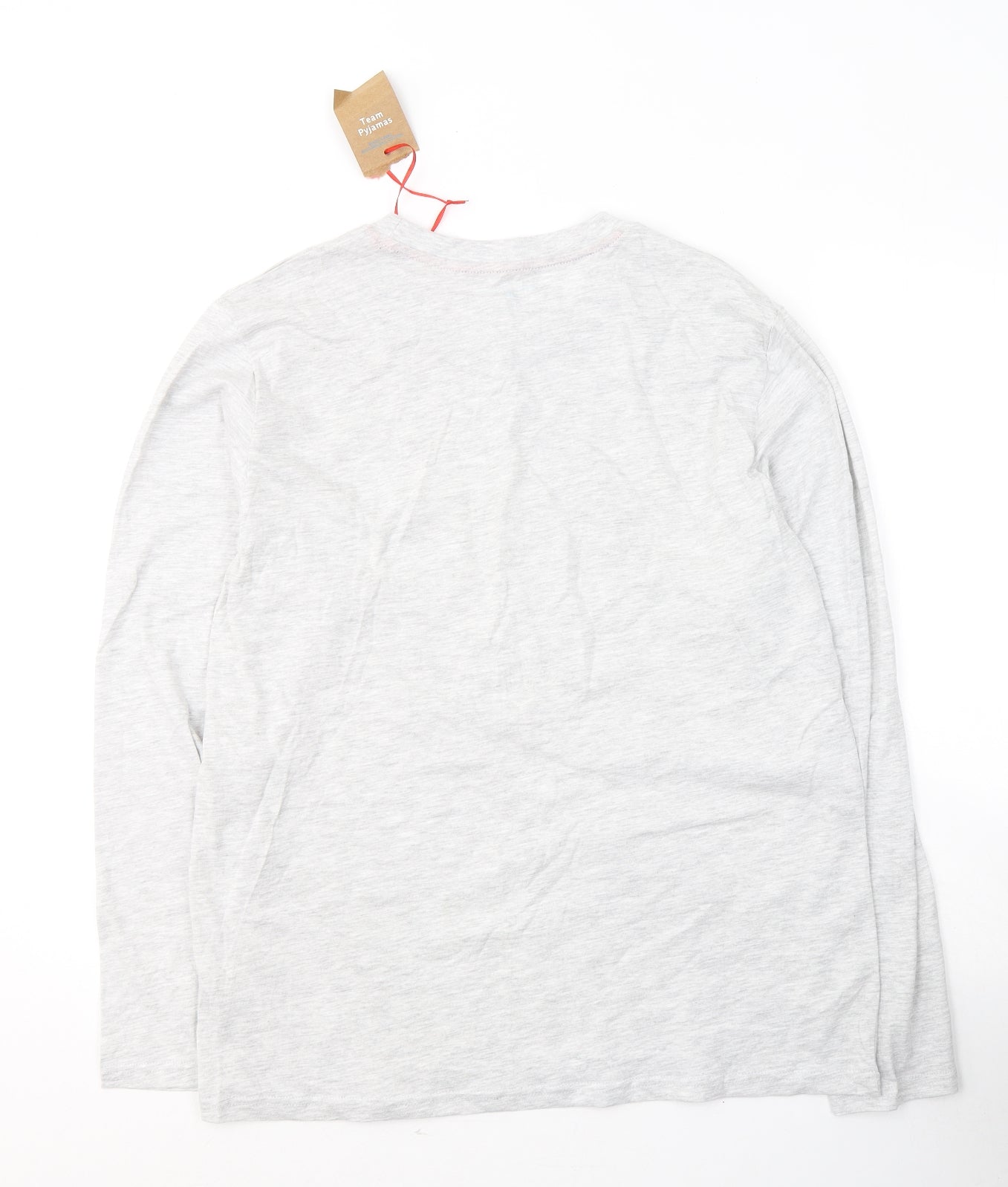 Primark Mens Grey Solid Cotton  Pyjama Top Size L  Pullover - Santa Squad