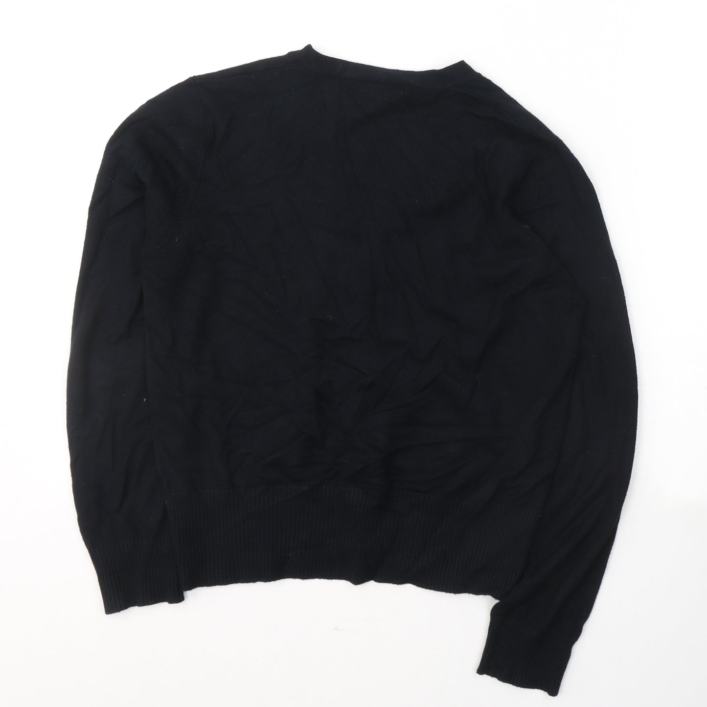 Marks and Spencer Womens Black V-Neck  Viscose Cardigan Jumper Size 12