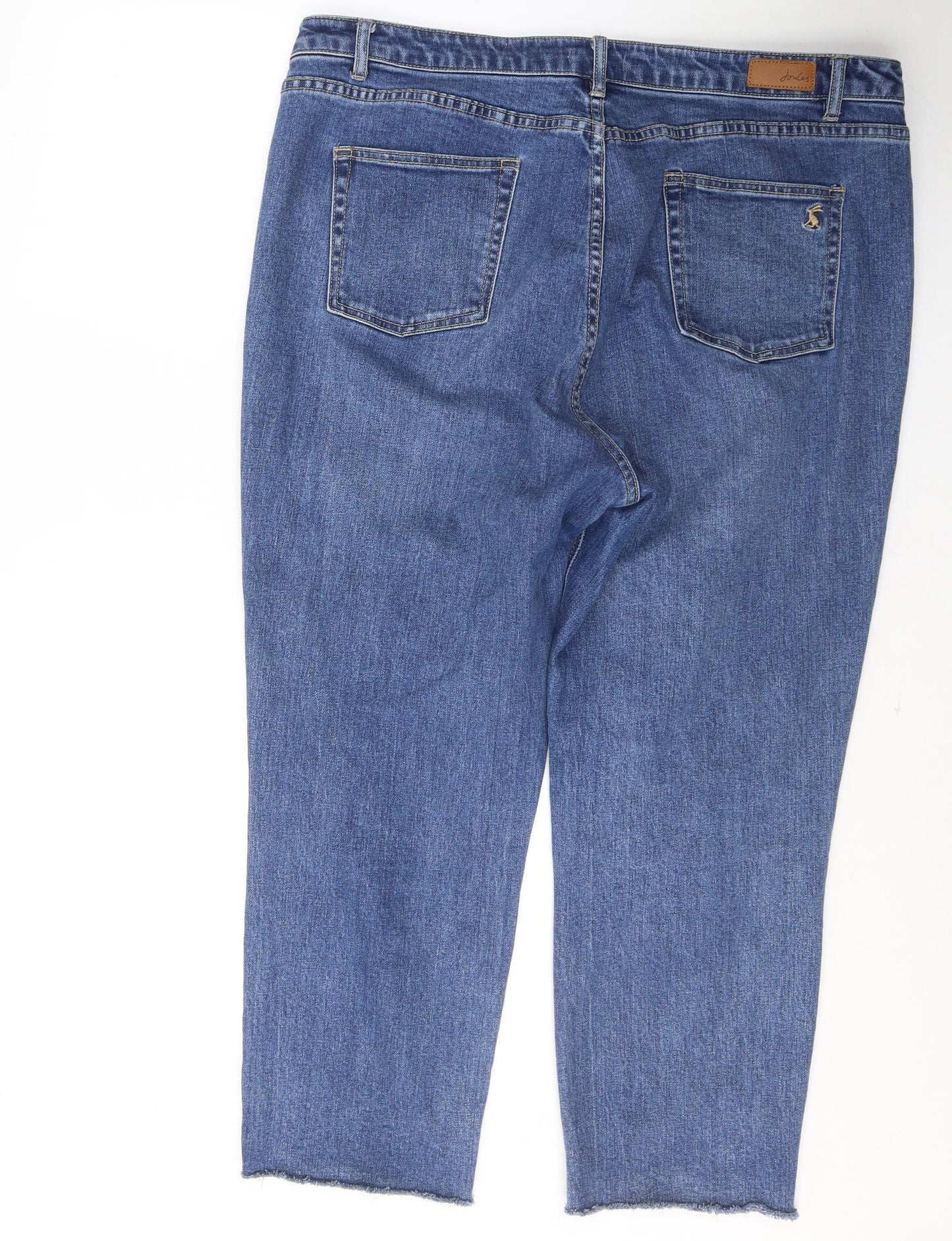 Jules Womens Blue  Cotton Cropped Jeans Size 18 L24 in Regular Button