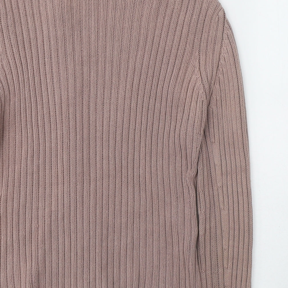 Linea Womens Pink High Neck  Cotton Full Zip Jumper Size M