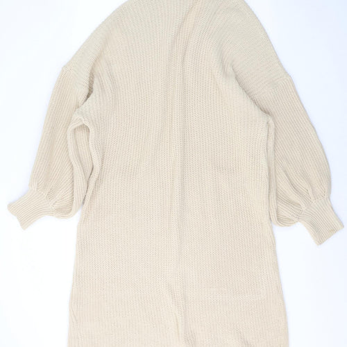 Preworn Womens Beige V-Neck  Acrylic Cardigan Jumper Size L